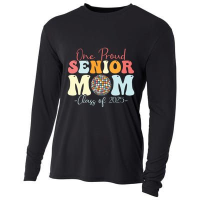 One Proud Senior Mom Class Of 2025 Graduation Groovy Print Cooling Performance Long Sleeve Crew