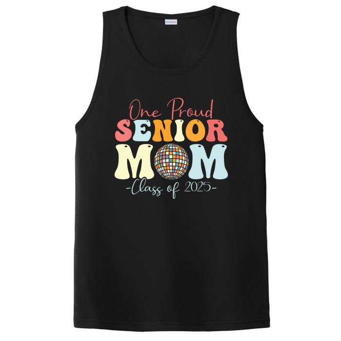 One Proud Senior Mom Class Of 2025 Graduation Groovy Print PosiCharge Competitor Tank