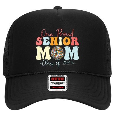One Proud Senior Mom Class Of 2025 Graduation Groovy Print Trucker Hat