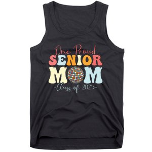 One Proud Senior Mom Class Of 2025 Graduation Groovy Print Tank Top