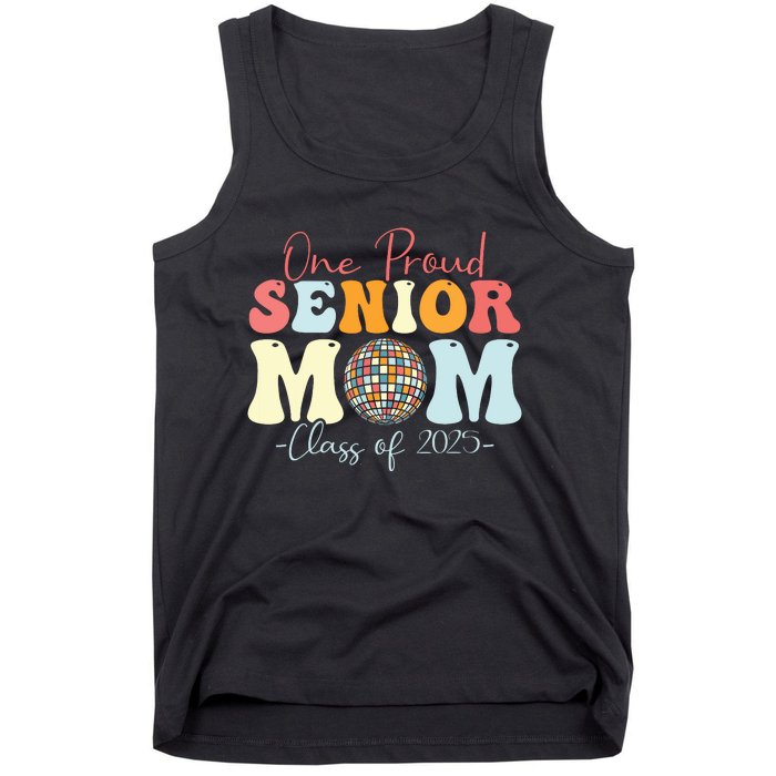 One Proud Senior Mom Class Of 2025 Graduation Groovy Print Tank Top