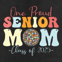 One Proud Senior Mom Class Of 2025 Graduation Groovy Print Golf Towel