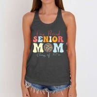 One Proud Senior Mom Class Of 2025 Graduation Groovy Print Women's Knotted Racerback Tank