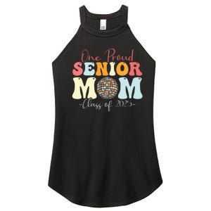 One Proud Senior Mom Class Of 2025 Graduation Groovy Print Women's Perfect Tri Rocker Tank