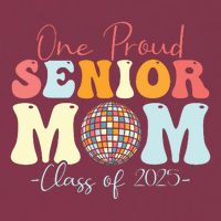 One Proud Senior Mom Class Of 2025 Graduation Groovy Print 16oz Travel Tumbler