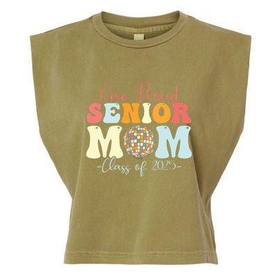 One Proud Senior Mom Class Of 2025 Graduation Groovy Print Garment-Dyed Women's Muscle Tee