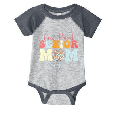 One Proud Senior Mom Class Of 2025 Graduation Groovy Print Infant Baby Jersey Bodysuit