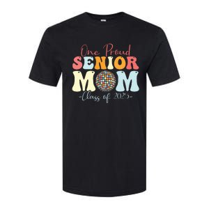 One Proud Senior Mom Class Of 2025 Graduation Groovy Print Softstyle CVC T-Shirt