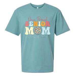 One Proud Senior Mom Class Of 2025 Graduation Groovy Print Sueded Cloud Jersey T-Shirt