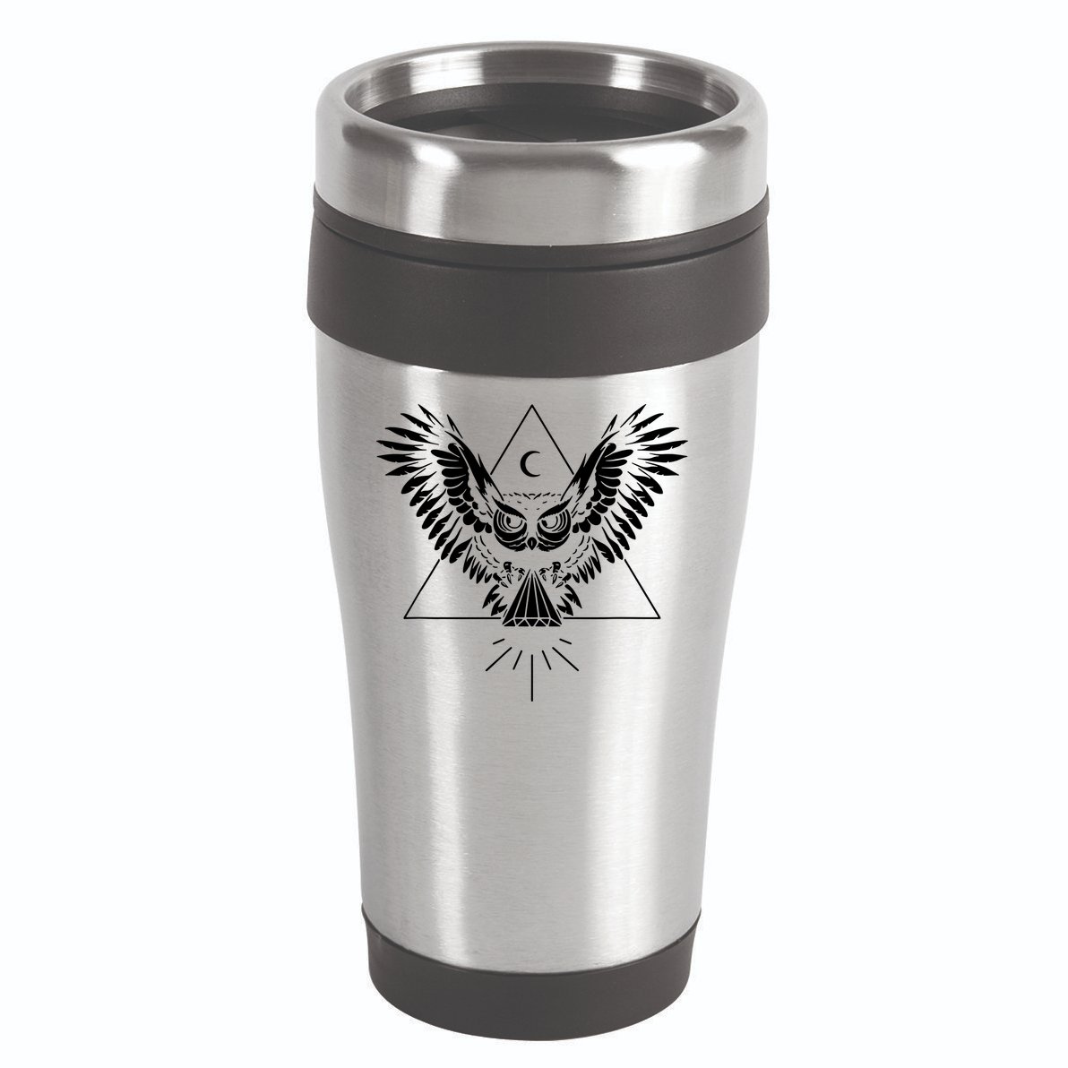 Owl Pyramid Secret Illuminati Owl Tattoo Style 16oz Travel Tumbler