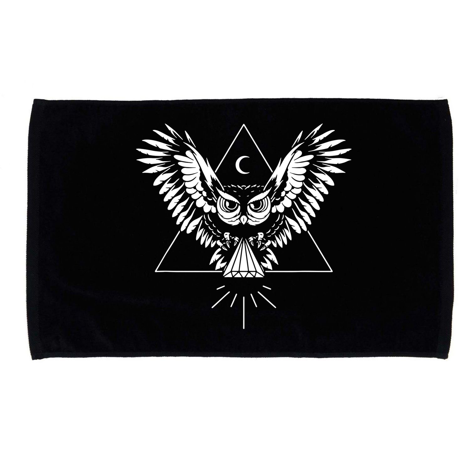 Owl Pyramid Secret Illuminati Owl Tattoo Style Microfiber Hand Towel
