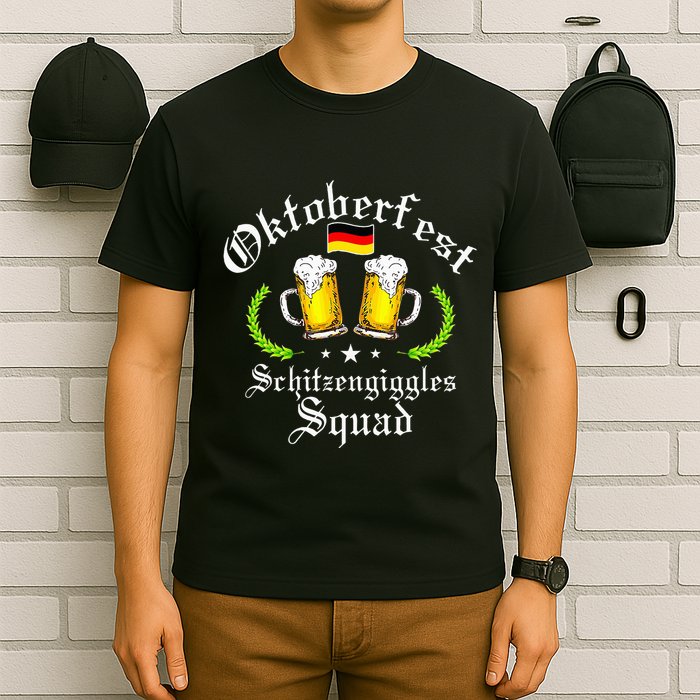 Oktoberfest Party Schitzengiggles Drinking Squad T-Shirt