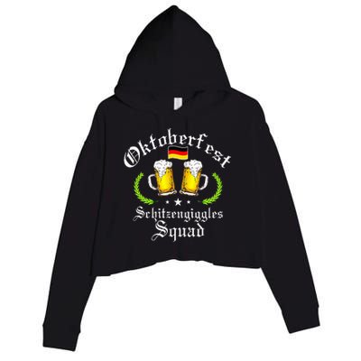 Oktoberfest Party Schitzengiggles Drinking Squad Crop Fleece Hoodie