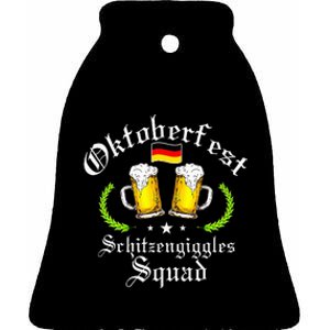 Oktoberfest Party Schitzengiggles Drinking Squad Ceramic Bell Ornament