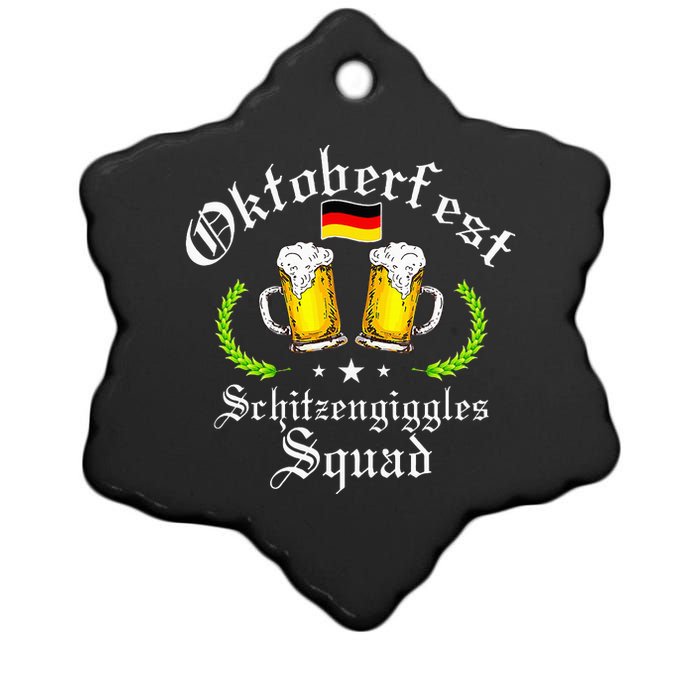 Oktoberfest Party Schitzengiggles Drinking Squad Ceramic Star Ornament