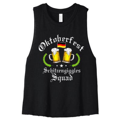 Oktoberfest Party Schitzengiggles Drinking Squad Women's Racerback Cropped Tank