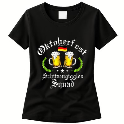 Oktoberfest Party Schitzengiggles Drinking Squad Womens T-Shirt
