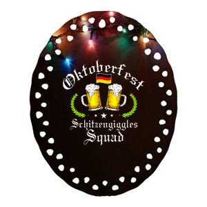 Oktoberfest Party Schitzengiggles Drinking Squad Ceramic Oval Ornament