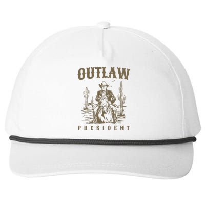 Outlaw President Trump Cowboy Trump 2024 Convicted Felon Snapback Five-Panel Rope Hat