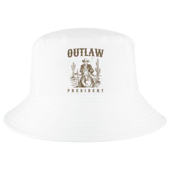 Outlaw President Trump Cowboy Trump 2024 Convicted Felon Cool Comfort Performance Bucket Hat