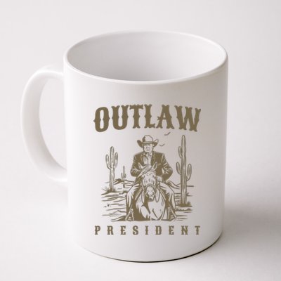 Outlaw President Trump Cowboy Trump 2024 Convicted Felon Coffee Mug