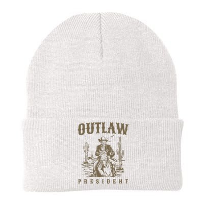 Outlaw President Trump Cowboy Trump 2024 Convicted Felon Knit Cap Winter Beanie