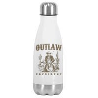 Outlaw President Trump Cowboy Trump 2024 Convicted Felon Stainless Steel Insulated Water Bottle