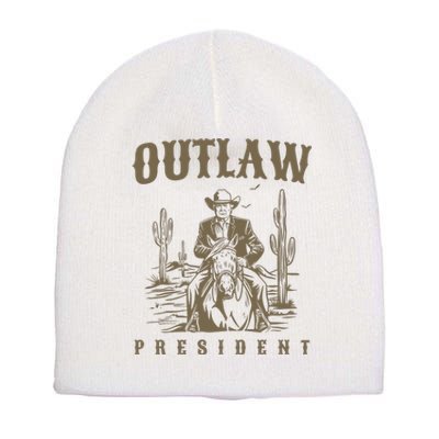 Outlaw President Trump Cowboy Trump 2024 Convicted Felon Short Acrylic Beanie