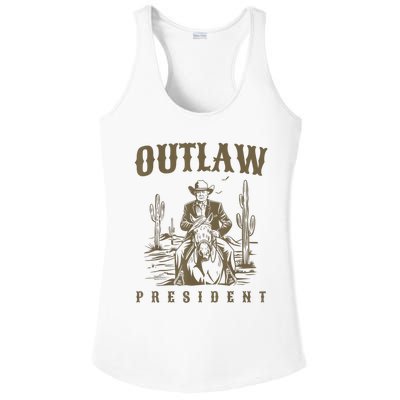 Outlaw President Trump Cowboy Trump 2024 Convicted Felon Ladies PosiCharge Competitor Racerback Tank