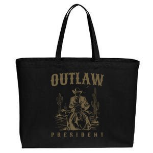 Outlaw President Trump Cow Trump 2024 Convicted Felon Cotton Canvas Jumbo Tote