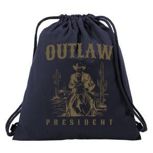 Outlaw President Trump Cow Trump 2024 Convicted Felon Drawstring Bag