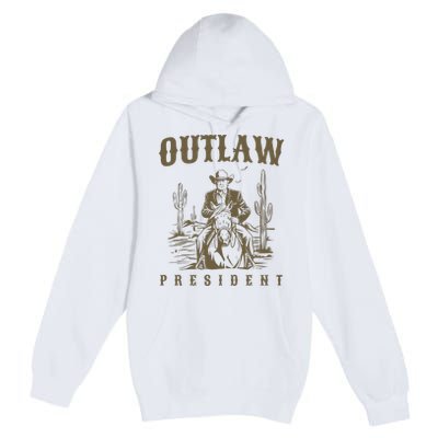 Outlaw President Trump Cow Trump 2024 Convicted Felon Premium Pullover Hoodie