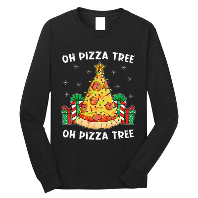 Oh Pizza Tree Xmas Food Present Christmas Pizza Tree Long Sleeve Shirt