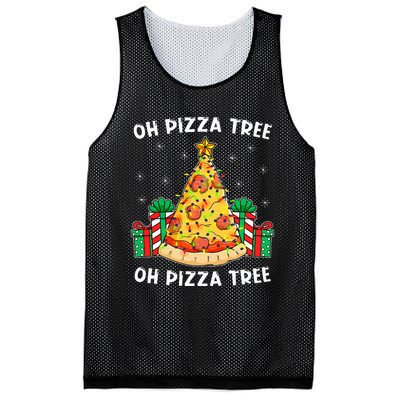 Oh Pizza Tree Xmas Food Present Christmas Pizza Tree Mesh Reversible Basketball Jersey Tank