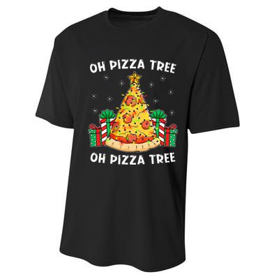 Oh Pizza Tree Xmas Food Present Christmas Pizza Tree Performance Sprint T-Shirt