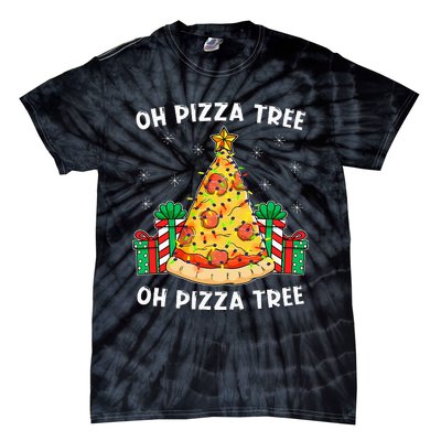 Oh Pizza Tree Xmas Food Present Christmas Pizza Tree Tie-Dye T-Shirt