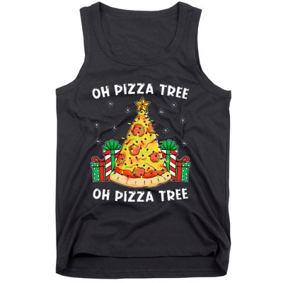 Oh Pizza Tree Xmas Food Present Christmas Pizza Tree Tank Top