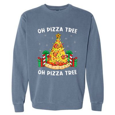 Oh Pizza Tree Xmas Food Present Christmas Pizza Tree Garment-Dyed Sweatshirt