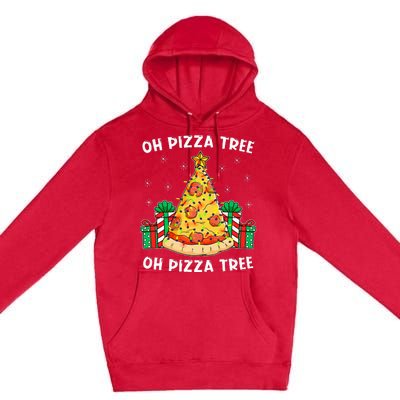 Oh Pizza Tree Xmas Food Present Christmas Pizza Tree Premium Pullover Hoodie