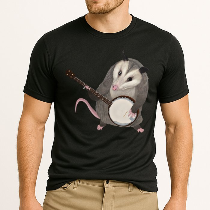 Opossum Playing The Banjo Gift Possum Gift Cooling Performance Crew T-Shirt