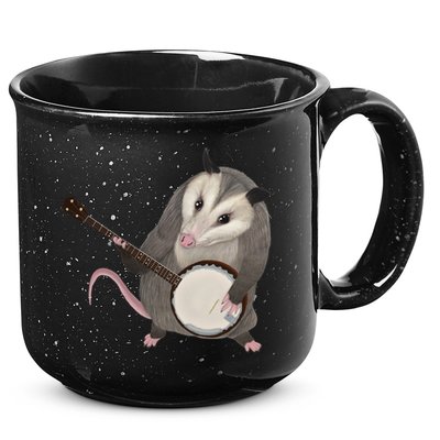 Opossum Playing The Banjo Gift Possum Gift 15oz Campfire Ceramic Mug