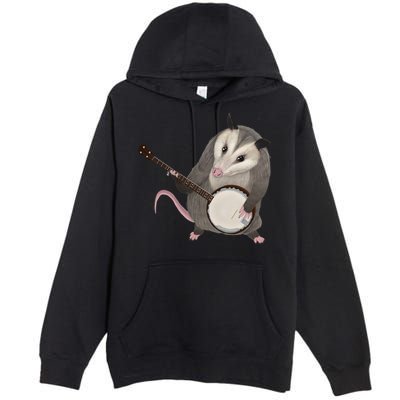 Opossum Playing The Banjo Gift Possum Gift Premium Pullover Hoodie