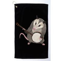 Opossum Playing The Banjo Gift Possum Gift Golf Towel