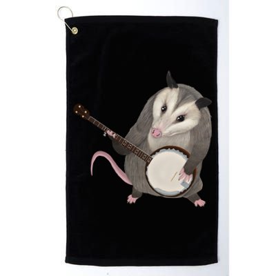 Opossum Playing The Banjo Gift Possum Gift Platinum Collection Golf Towel