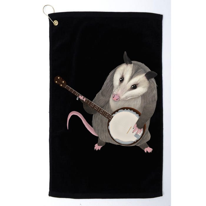 Opossum Playing The Banjo Gift Possum Gift Golf Towel