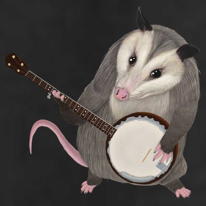 Opossum Playing The Banjo Gift Possum Gift Golf Towel