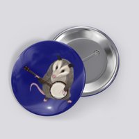 Opossum Playing The Banjo Gift Possum Gift Button