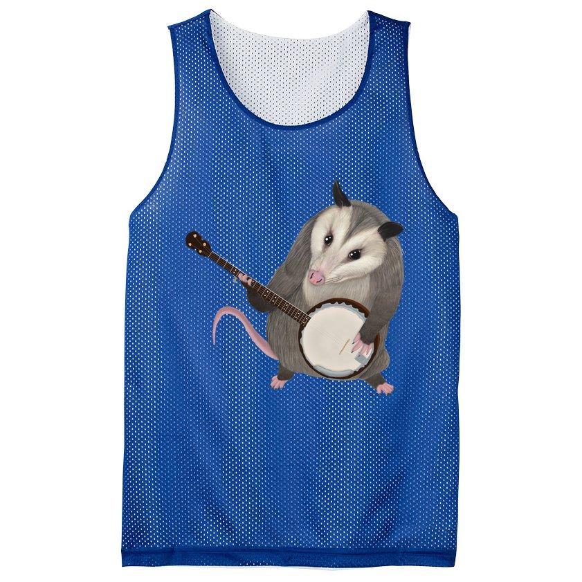 Opossum Playing The Banjo Gift Possum Gift Mesh Reversible Basketball Jersey Tank
