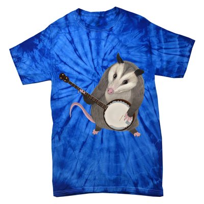 Opossum Playing The Banjo Gift Possum Gift Tie-Dye T-Shirt