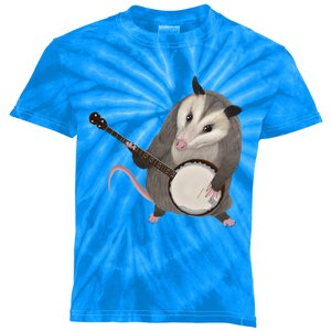 Opossum Playing The Banjo Gift Possum Gift Kids Tie-Dye T-Shirt